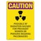 Signmission OSHA CAUTION RADIATION Sign, Possible RF Radiation W/ Symbol, 7in X 5in Decal, 7" H, 5" W, Portrait OS-CR-D-57-V-10248 - alternate 1